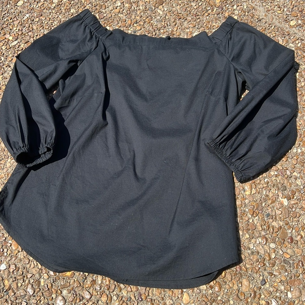 Off-the-Shoulder Black Blouse